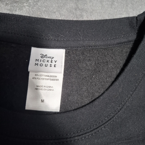 Disney Graphic Mickey Mouse Forever True Floral Rock Black Women's Sweatshirt M - Picture 4 of 9